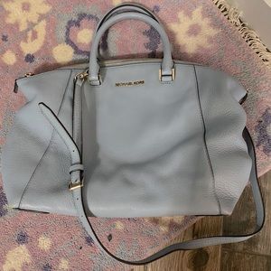 Michael Kors Light Blue Leather Satchel